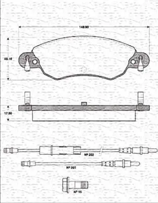 Комплект тормозных колодок, дисковый тормоз MAGNETI MARELLI 363702161226 (фото 1)