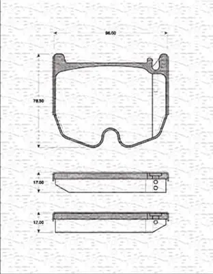 Комплект тормозных колодок, дисковый тормоз MAGNETI MARELLI 363702161411 (фото 1)