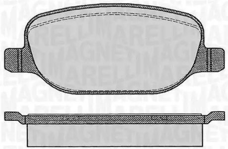 Комплект тормозных колодок, дисковый тормоз MAGNETI MARELLI 363916060114