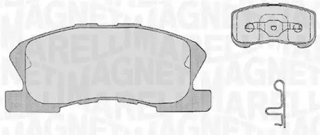 Комплект тормозных колодок, дисковый тормоз MAGNETI MARELLI 363916060209