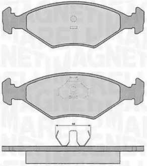 Комплект тормозных колодок, дисковый тормоз MAGNETI MARELLI 363916060229