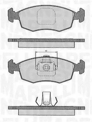 Комплект тормозных колодок, дисковый тормоз MAGNETI MARELLI 363916060233 (фото 1)