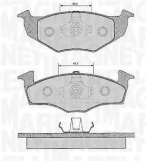 Комплект тормозных колодок, дисковый тормоз MAGNETI MARELLI 363916060390