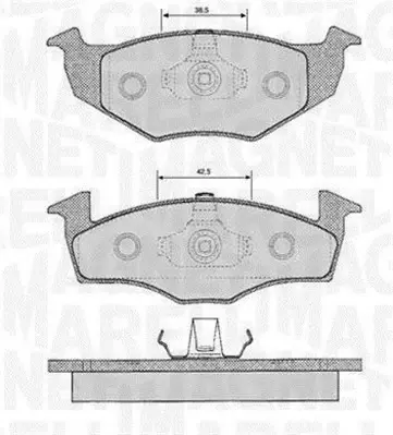 Комплект тормозных колодок, дисковый тормоз MAGNETI MARELLI 363916060391 (фото 1)