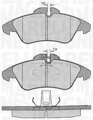 Комплект тормозных колодок, дисковый тормоз MAGNETI MARELLI 363916060504 (фото 1)