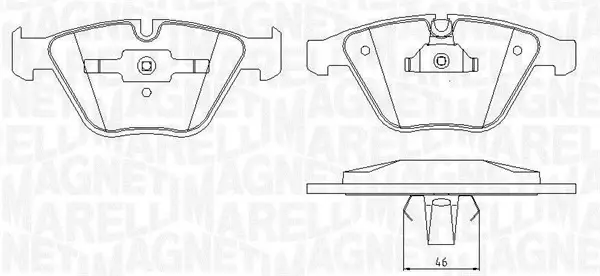 Комплект тормозных колодок, дисковый тормоз MAGNETI MARELLI 363916060583 (фото 1)