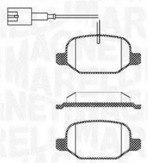 Комплект тормозных колодок, дисковый тормоз MAGNETI MARELLI 363916060687