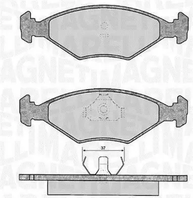 Комплект тормозных колодок, дисковый тормоз MAGNETI MARELLI 363916060807 (фото 1)