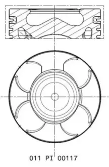 Поршень з кільцями FIAT-OPEL 70.0 199B1-A13DTE-A13DTR-A13FD-Z13DTE (вир-во) MAHLE 011 PI 00117 002