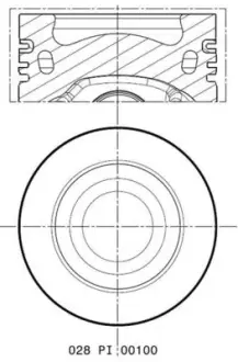 Поршень Audi A3/A4/A5/A6/Q5/Skoda Octavia II/VW Golf V/VI/Passat B6/B7 2.0 TDI 03- (81.25mm/+0.25) MAHLE 028 PI 00100 001