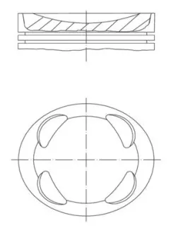 Поршень двигуна CITROEN /MINI (BMW) / PEUGEOT N12 B16 A / 5FK +0.50 MAHLE 081PI00104002