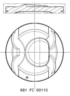 Поршень 77 (1,2) HYUNDAI ACCENT IV, ELANTRA V, I30, I40 I, I40 I CW, IX35, TUCSON, VELOSTER KIA CARENS IV, CEE\'D, PRO CEE\'D, SOUL I, SOUL II, SPORTAGE III, SPORTAGE IV 1.6/1.6LPG 06.10- MAHLE 681PI00110000