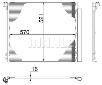 Радіатор кондиціонера BMW X5 (E70/F15,F85) 09-18/X6 (E71,E72/F16,F86) 09-19 MAHLE AC269000S