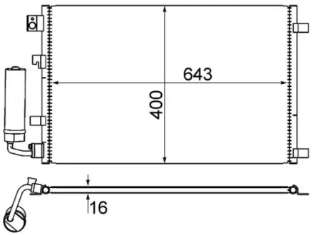 Радіатор кондиціонера Qashqai 1.6-2.0 07-13 MAHLE AC604001S