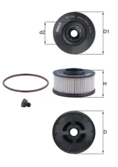 Фільтр паливний Mahle HYUNDAI/KIA Santa Fe/Sorento \'\'2.0-2.2 CRDI \'\'15-21 MAHLE KX591D