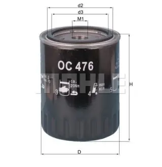 Фильтр масляный MAHLE OC476