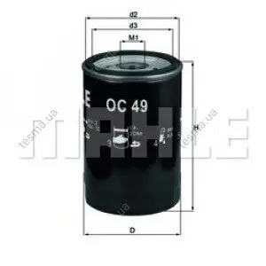 Фільтр масляний MAHLE OC49 (фото 1)