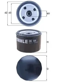 Фильтр масляный MAHLE OC64