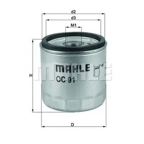 Фільтр масляний MAHLE OC91D