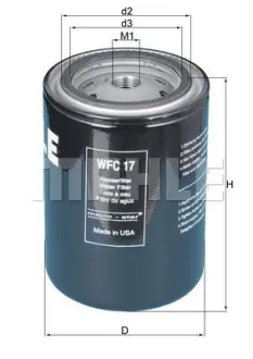 Coolant antifreeze filter, Spin-on. Фильтр охлажадающей жидкости, антифриза, накручиваемый MAHLE WFC17
