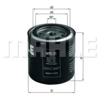 Coolant antifreeze filter, Spin-On. Фильтр охлажадающей жидкости, антифриза, накручиваемый MAHLE WFC21