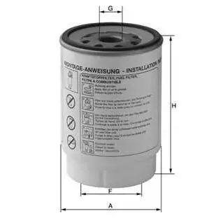 Fuel filter, water separator, Spin-on. Фильтр топливный, сепаратор, накручиваемый MAN 51125017283