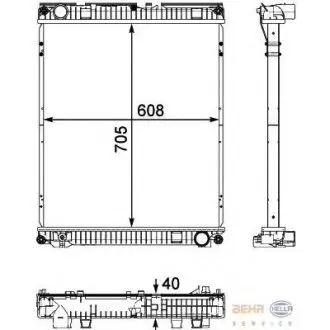 Radiator, cooling system. Радиатор системы охлаждения MAN 81061016493