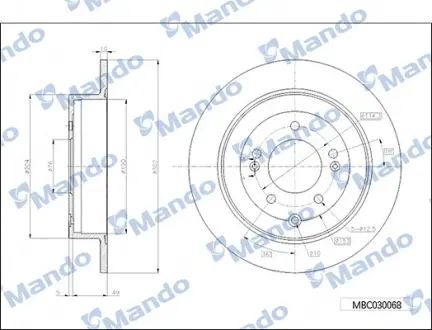 Диск гальмівної MANDO MBC030068