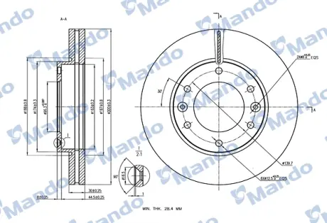 Диск тормозной MANDO MBC030081