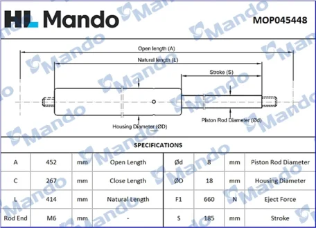 Амортизатор багажника MANDO MOP045448