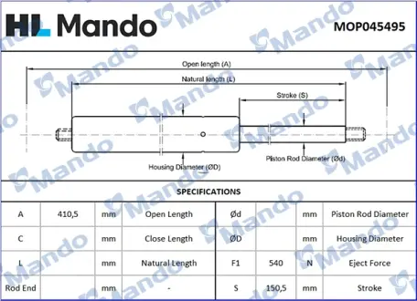 Амортизатор багажника MANDO MOP045495