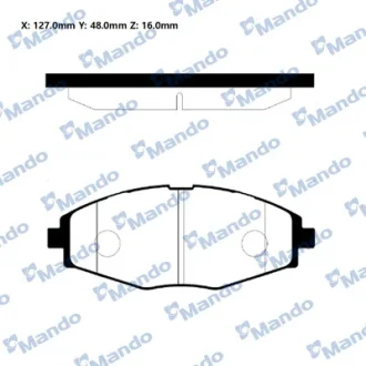 Колодки гальм. диск. DAEWOO LANOS 1.5 передн. (вир-во Mando) MANDO RMPD06NS