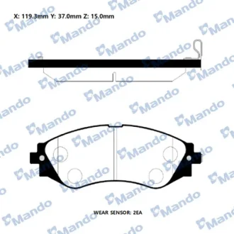 Колодки гальм. диск. DAEWOO LEGANZA передн. (вир-во Mando) MANDO RMPD08NS