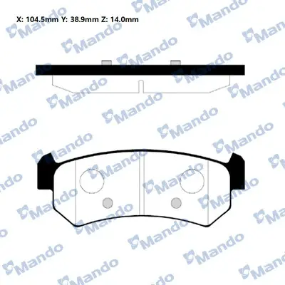 Колодки гальм. диск. CHEVROLET LACETTI задн. (вир-во Mando) MANDO RMPD22NS (фото 1)