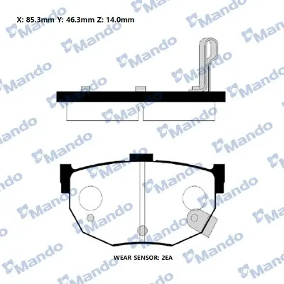 Колодки гальм. HYUNDAI Elantra/Lantra/Coup задн. (вир-во Mando) MANDO RMPH21NS (фото 1)