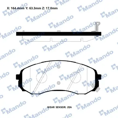 Колодки гальм. HYUNDAI/KIA H1 передн. (вир-во Mando) MANDO RMPH40NS (фото 1)