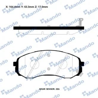 Колодки гальм. HYUNDAI/KIA H1 передн. (вир-во Mando) MANDO RMPH40NS