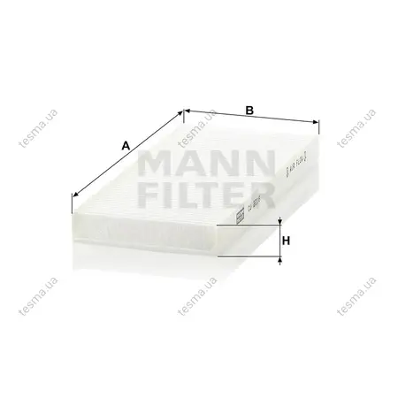 Фільтр салону MANN-FILTER CU22162 (фото 1)