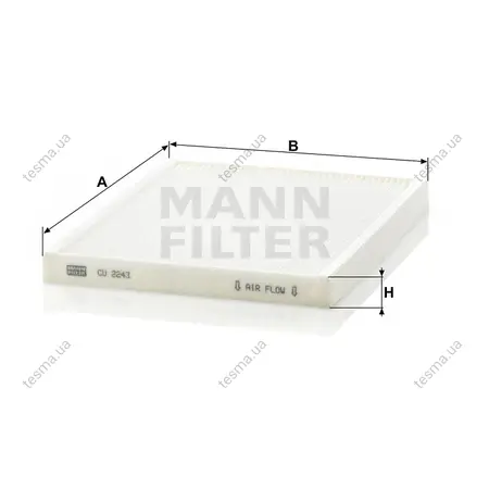 Фильтр салона MANN-FILTER CU2243 (фото 1)