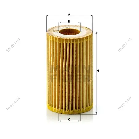 Фільтр масляний MANN-FILTER HU611X (фото 1)