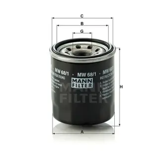 Фільтр масляний MANN-FILTER MW681