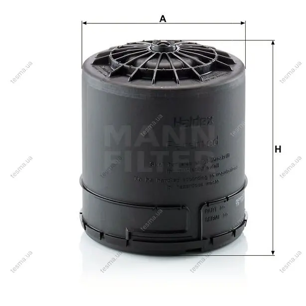 Фільтр осушувач повітря гальм MANN-FILTER TB15001Z (фото 1)