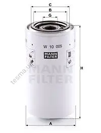 Фільтр гідравлічний MANN-FILTER W10005 (фото 1)