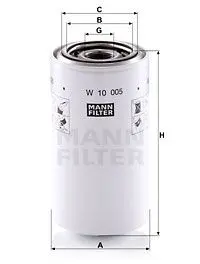 Фільтр гідравлічний MANN-FILTER W10005