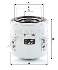фільтр гідравлічний MANN-FILTER W10007 - фото 1