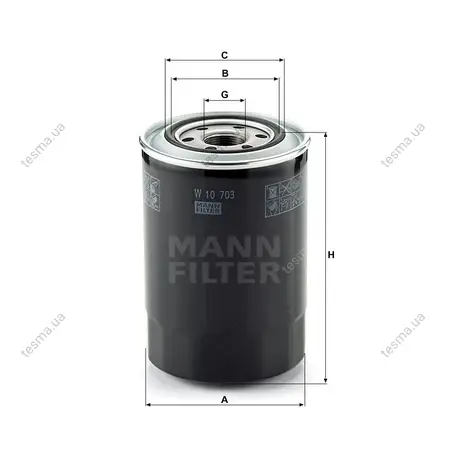 Фільтр масляний MANN-FILTER W10703 (фото 1)
