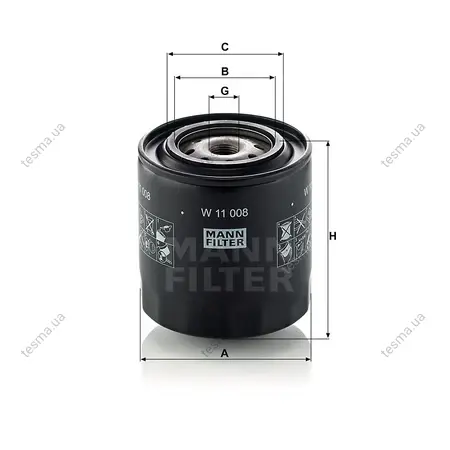 Фільтр масляний MANN-FILTER W11008 (фото 1)