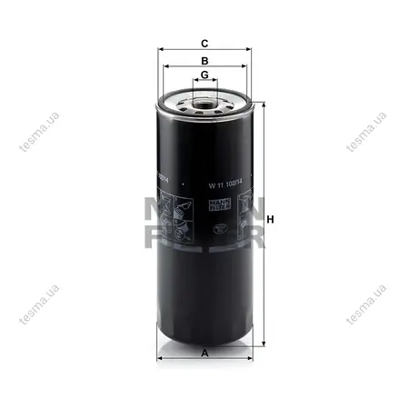 Фільтр масляний MANN-FILTER W1110214 (фото 1)