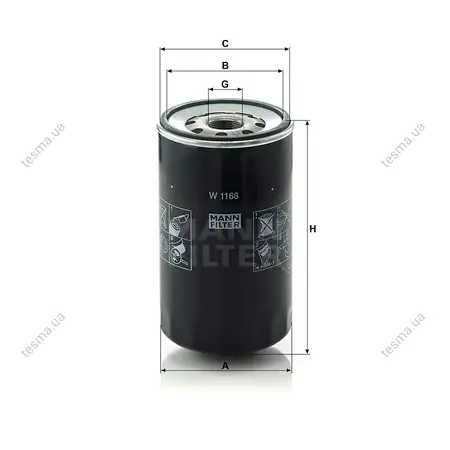 Фильтр масляный MANN-FILTER W1168 (фото 1)