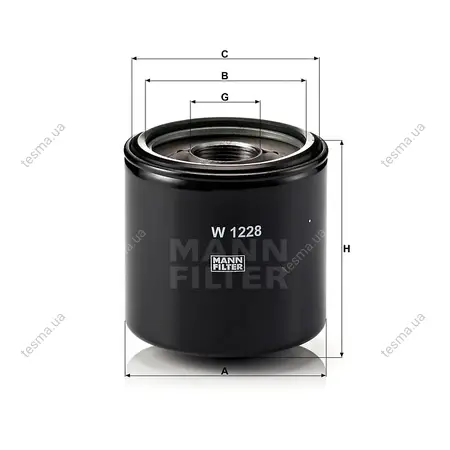 Фільтр масляний MANN-FILTER W1228 (фото 1)